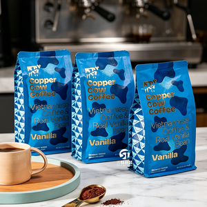 Bolsas de Café Impresas Personalizadas con Protección UV |   Bolsa de Embalaje con Fondo Plano y Cierre de Cremallera con Válvula de Desgasificación para Granos de Café - Product Image 3