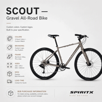 SpiritX Scout S10 Lite Aluminiumlegierung Stahlrahmen Gravel- & Rennrad 700C Steckachse 10-Gang Scheibenbremse Flatbar-Lenker