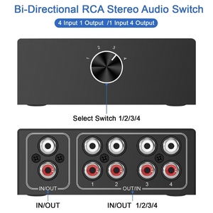 Professional RCA Stereo Switcher <strong>Selector</strong> Box Black Shells Lossless Signal Transmission Video Splitters &amp; Converters - Product Image 3