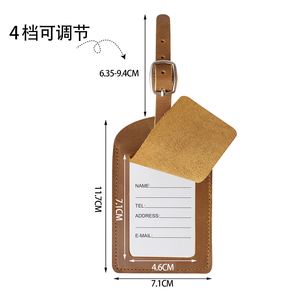 Etiqueta de Equipaje de Cuero Genuino Vintage de Alta Calidad con Logotipo Personalizado, Etiquetas <span class=keywords><strong>Premium</strong></span> para su Maleta y Etiqueta de Viaje - Product Image 6