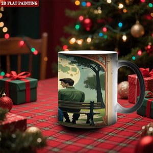 Mug en céramique 11oz noir givré, tasse vierge à sublimation thermique changeant de couleur - Product Image 2