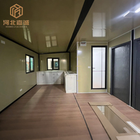 Maison mobile modulaire préfabriquée à double aile avec structure en acier personnalisée, support de porte vitrée, maison conteneur extensible
