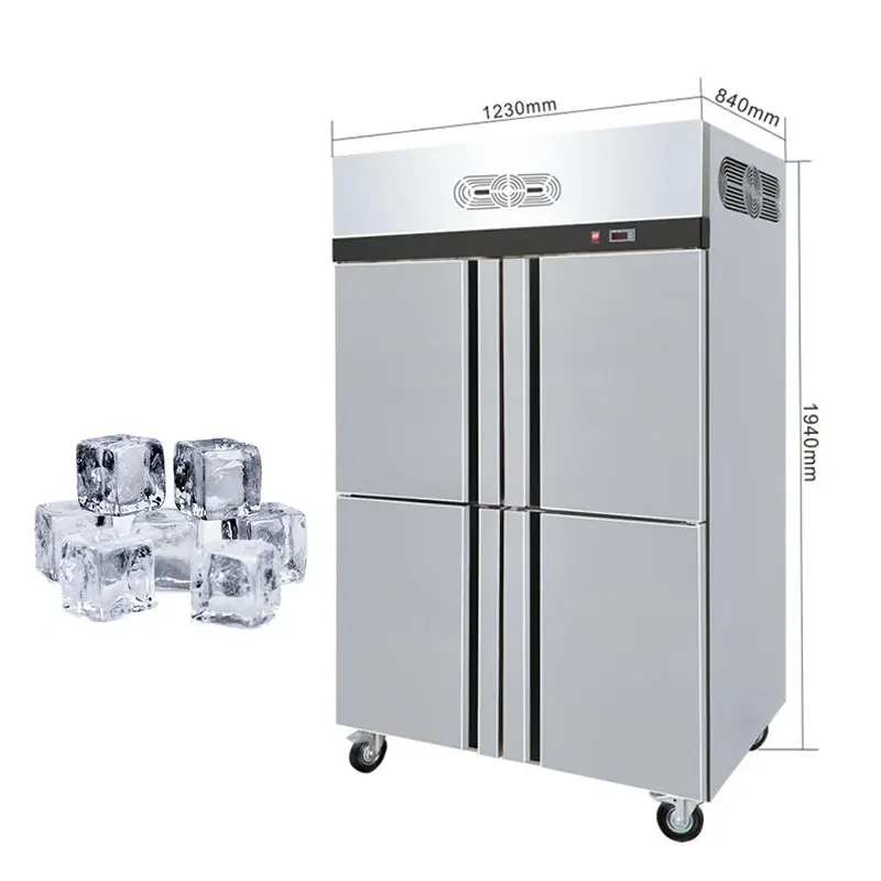 キッチン用品ステンレス鋼冷蔵庫トップフリーザー冷蔵庫食品貯蔵工業用冷凍庫直立
