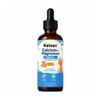 Complément Liquide de Calcium et de Magnésium pour Enfants avec Vitamines D3 et K2, Saveur Mangue Orange, Soutien Osseux et Musculaire