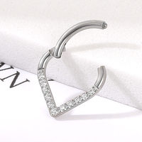 Cincin Tindik Titanium Gaya Baru G23 ASTM F136 16G Bentuk Tetesan Air Mata, Cincin Hidung, Cincin Septum, Clicker Engsel, Perhiasan Tubuh untuk Tragus dan Helix