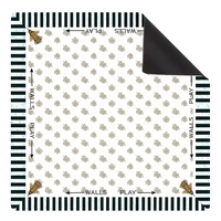 Tapis de mahjong rose motif léopard de la jungle et flamant rose, tapis de jeu carré à imprimé floral et fruité pour le mahjong américain