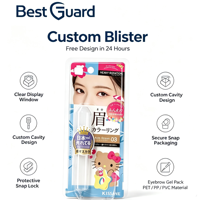 Emballage en blister personnalisé, plateau en PET de 1 mm d'épaisseur, boîte à clapet recyclable et durable pour poudre libre, fard à paupières, recharges - Best Guard