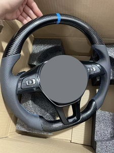 พวงมาลัยกีฬาหุ้มหนังคาร์บอนไฟเบอร์ สำหรับรถยนต์ Volkswagen VW Golf <span class=keywords><strong>5</strong></span> MK6/<span class=keywords><strong>MK7</strong></span>/MK8 <span class=keywords><strong>Jetta</strong></span> Passat B8 Polo Tiguan GTI แบบเสียบใช้งานได้ทันที - Product Image 2
