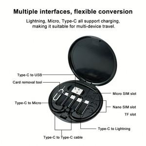 Boîte de rangement multifonctionnelle pour câbles de données, portable, pour voyages transfrontaliers, avec chargeur rapide - Product Image 2