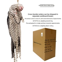 Nouvelle décoration suspendue d'Halloween en plastique, fantôme prisonnier à tête basse avec chaîne, lumineux, en tissu déchiré, accessoire d'horreur pour maison hantée