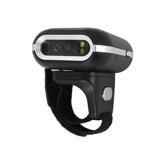 Bluetooth Portable 1D 2D Mini Pocket Size Scanner Ring Wearable Wireless Barcode Reader for Book, Warehouse Inventory, Express