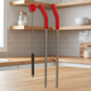 <b>Bar</b> <b>Tools</b> Set 3Pcs Metal Cocktail Cleaning Brush With Red Handle Reusable <b>Bar</b> Accessories Simple Style - Product Image 4