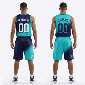 Tenue de Basketball Personnalisée en Polyester à Sublimation Totale avec Nom et Numéro – Ensemble Respirant en Tissu Mesh pour Hommes Adultes - Product Image 2