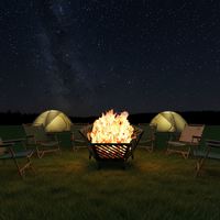 Brasero en métal pour climats froids avec couvercle étanche, idéal pour le camping, les voyages en camping-car et le chauffage de jardin d'hiver, design paysager moderne
