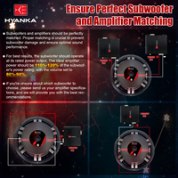 Subwoofer de voiture HYANKA BSP-12-2 12 pouces, haut de gamme, en aluminium, 1500W 2+2Ω, en promotion