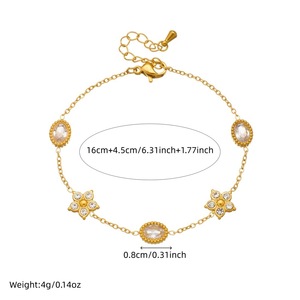 Fashion Pendant Necklace Gold Plated Oval With Flower Star Design Stainless Steel Chain For Party Jewelry - Product Image 4