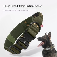 Collier tactique pour grand chien, robuste, en polyester, anti-explosion, pour l'entraînement en extérieur