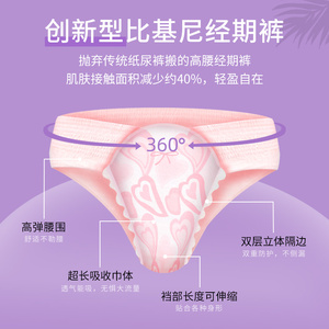 Ropa Interior Menstrual Desechable para Mujer de Venta al por Mayor, Bragas de Periodo Nocturno Transpirables con Toalla Sanitaria de Súper Absorción - Product Image 3