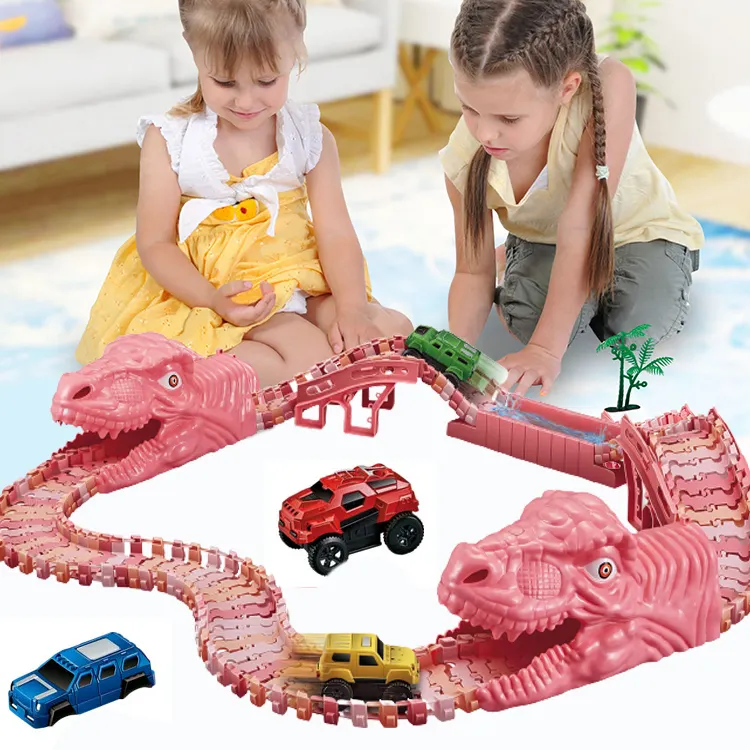 Racing Educational Toys Diy Railway Car Track Toy Electric Dinosaur Race Track For Kids Boys Children Dinosaur Track Toy Car