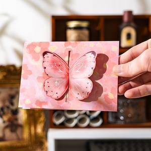 Tarjeta de felicitación de mariposa tridimensional, sobres de invitaciones plegables, regalo de <span class=keywords><strong>estudiante</strong></span> de alto impacto hecho de papel recubierto duradero - Product Image 4