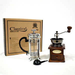 थोक उच्च गुणवत्ता गर्मी, प्रतिरोधी रेट्रो शैली फ्रेंच कॉफी सेट मैनुअल कॉफी ग्राइंडर कॉर्पोरेट वर्षगांठ उपहार सेट/ - Product Image 3