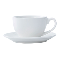 Ensemble de tasses à thé et sous-tasses blanches, en céramique personnalisée, tasses cappuccino, vente en gros, 6 pièces