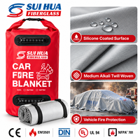 Couverture anti-feu pour voiture en fibre de verre enduite de silicone 430 GSM, testée DIN pour les situations d'urgence incendie des véhicules électriques et la sécurité des concessionnaires