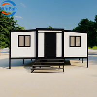 WinFair Tunisie – Nouvelle Maison Préfabriquée Portable Économique, Tiny House 2 Chambres, Conteneur Aménagé sur Remorque pour Studio / Espace Créatif