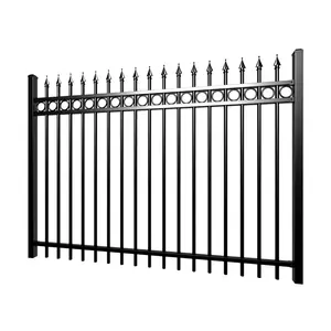 Aluminum Metal Picket Ornamental Fence wrought zinc steel guardrail fence panels garden