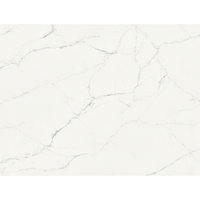 DECHITONG AB9351 Dalle de quartz gris clair moderne anti-taches de qualité alimentaire avec veines noires naturelles pour table de salle à manger et chambre