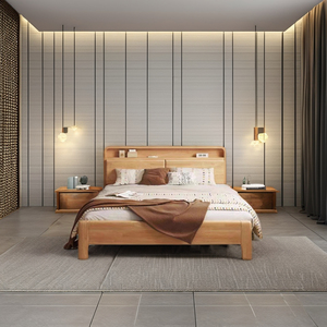 Custom High-End Solid Wood King-Size Bed Elegant European Modern Comfortable Double Bed Frame Storage Home Use Bedroom <strong>Furniture</strong> - Product Image 5