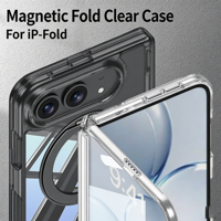Étui transparent pliable magnétique avec béquille pour iPhone Duo 18 Fold Pro Max