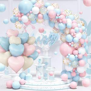 YACHEN 12 stuks 18 inch crèmewitte babyroze blauwe hartvormige folie helium ballonnen voor babyshower gender reveal feestdecoratie - Product Image 5