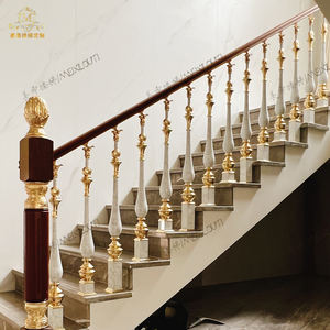 מעקה וילת מדרגות וילת אלומיניום מודרנית-רכבת מעקה עמודים, מועדון מרפסת יד המעקה התאמה אישית מלאה זמינה - Product Image 4