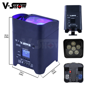 Vshow wbrf0606 hotsale 6pcs 18W rgbwa + UV DMX 512 Wifi pin Powered LED mệnh không dây DMX LED mệnh lên lights10pcs với trường hợp - Product Image 3