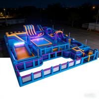 Parcours d'obstacles gonflable commercial en PVC écologique pour adultes : jeu de défi et aire de jeux personnalisable en couleurs