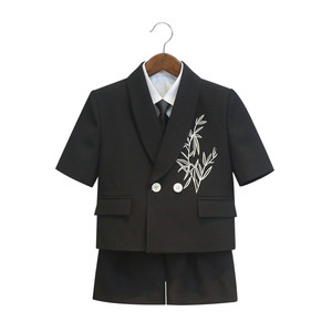 Nuovo Completo Casual in Stile Cinese per Ragazzi, Abito Estivo a Maniche Corte per Bambini, Elegante Completo da Cerimonia con Ricami - Product Image 6
