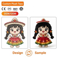 Poupée en peluche en coton personnalisée, rembourrée de coton PP, conception OEM ODM, cadeau pour fête