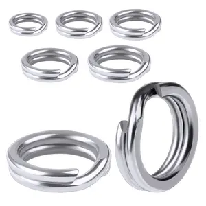 Kualitas Tinggi Stainless Steel Jigging Split Rings Bentuk Bulat Diy Lure Rings Aksesoris Memancing