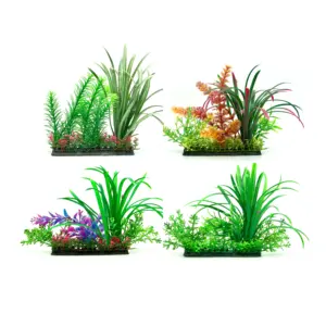 Toptan plastik akvaryum bitkileri 20cm sucul bitkiler balık tankı dekorasyon için