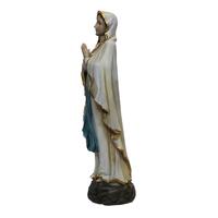 Statue de la Vierge Marie de Lourdes ZICOM au design occidental moderne, 40 cm, aspect bois, pierre de granit, Allemagne 9069-M038-40 pour Église, Maison et Jardin