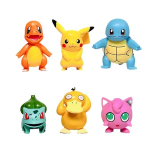 Toptan 6 adet/takım karikatür şekil karakter oyuncak koleksiyonu modeli Gk heykeli Pokemoned Pikachu kör kutusu