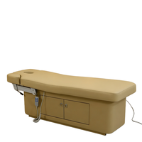 Table de massage électrique réglable avec fonction chauffante, revêtement en cuir PU, structure métallique, design moderne, pour hôtel/salon/salle de séjour, usage thérapeutique