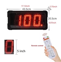 Étanche 5 pouces grand écran LED compteur numérique affichage compte jusqu'à 999 compte à rebours minuterie avec télécommande