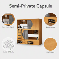 Ensemble de mobilier pour hôtel et appartement, Lit superposé d'hôtel, Lit de capsule spatiale double, Lit d'hôtel, Mobilier pour dortoir et appartement LOFT, Usine de mobilier