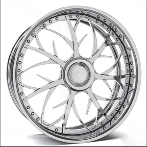Rines Forjados Chrome Lip de 26x9 y 26x10, 5x127, Centro Dorado, 3 Piezas, Escalonados para Chevy Impala Caprice Donk - Product Image 4