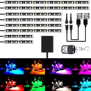 Bande lumineuse d'ambiance pour moto, 96 LED, 1 à 8, pour châssis et moyeu de roue, sept couleurs RGB, système d'éclairage télécommandé - Product Image 4