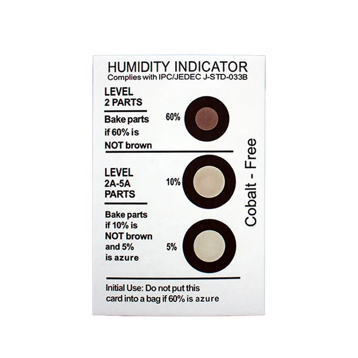 Carte d'indicateur d'humidité à changement de couleur 3/4/5/6 points respectueux de l'environnement