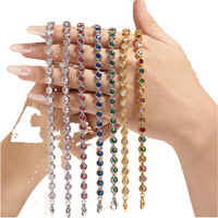 Nouveau bracelet et collier de couleurs mélangées Zircon plaqué titane ne se décolore pas pour les cadeaux mariages fêtes