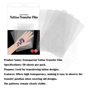 50 Piezas de Película Transparente para Transferencia de Tatuajes, Fácil de Usar, Película Térmica para Copiar Plantillas, para Suministros de Arte Corporal - Product Image 6
